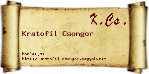 Kratofil Csongor névjegykártya